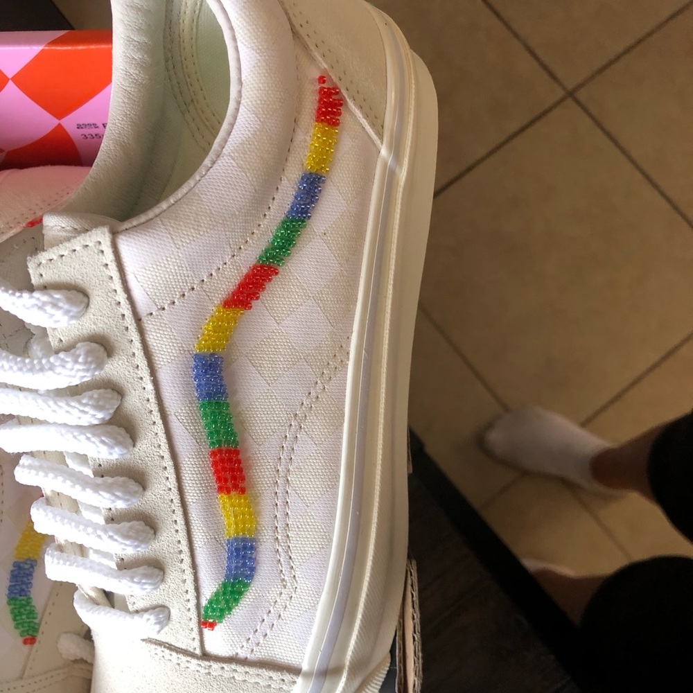 Gucci Stripe Sneakers with Bead Detail